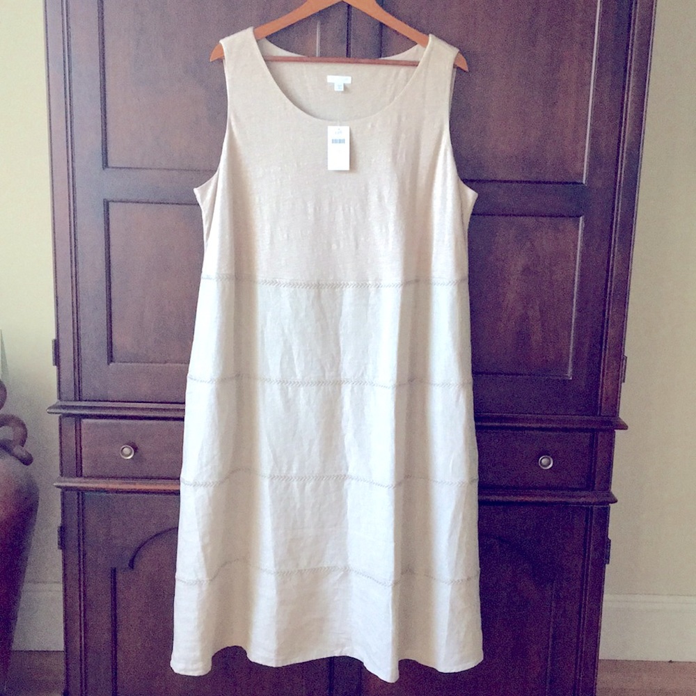 J. Jill Cream Sleeveless Dress